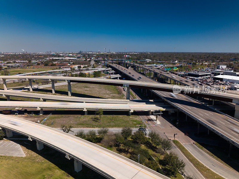 德克萨斯州休斯顿的高速公路交汇处-空中
