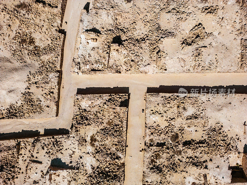 中东沙漠景观中的古代聚落遗址