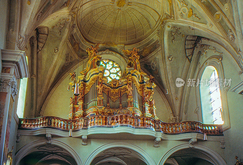 1989年旧正片扫描,教堂内部,霍夫堡布里森布雷萨诺内,意大利