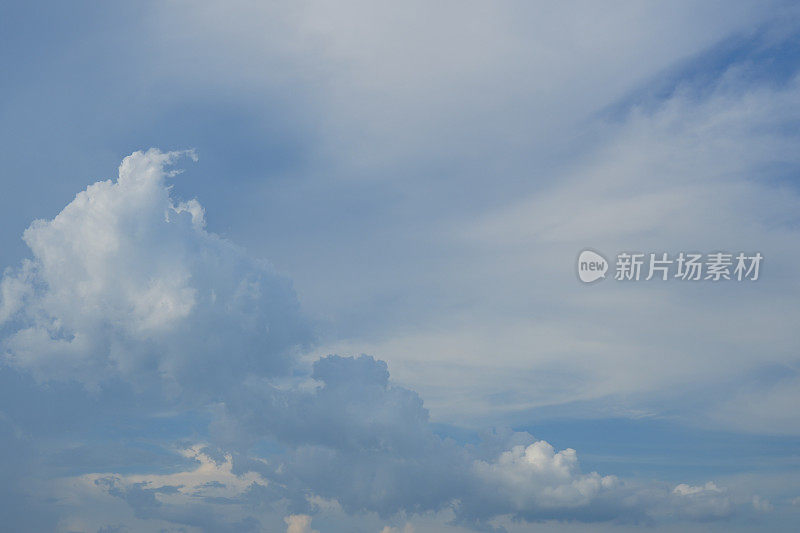 天空蔚蓝，美丽的天空有云