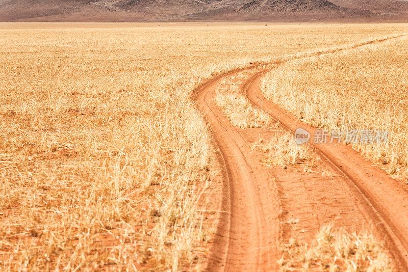 穿越纳米比亚纳米布兰德自然保护区沙丘的越野轨道