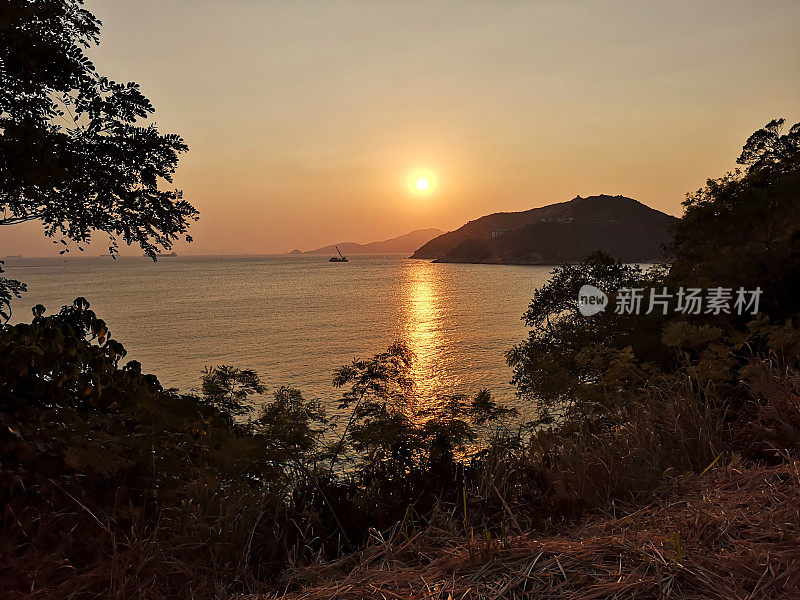 香港岛赤柱的日落