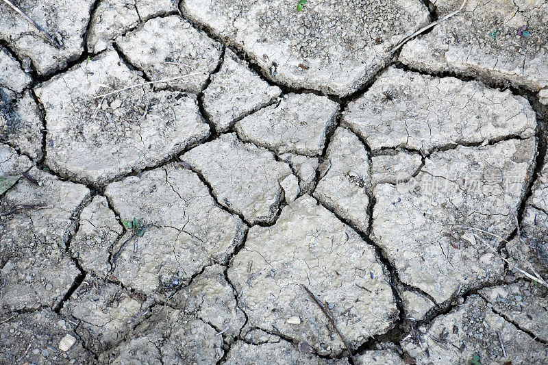 干旱，开裂和干燥的土壤质地背景