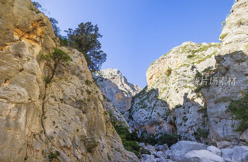 Gorropu峡谷，位于意大利撒丁岛中东部的Supramonte地区