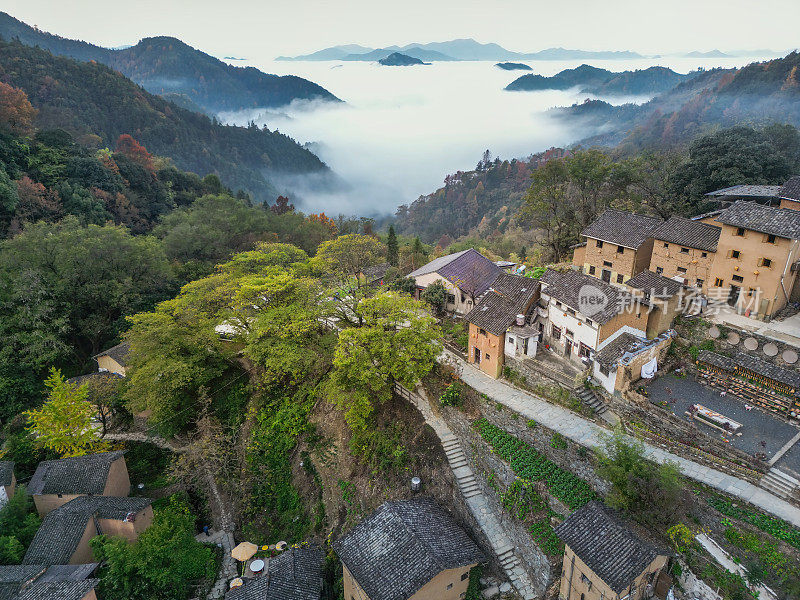 中国安徽省杨府土楼航拍照片