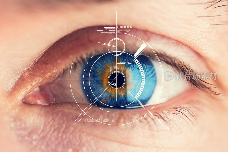 安全视网膜扫描仪对蓝色眼睛