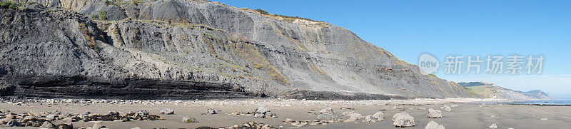侏罗纪粘土悬崖全景多塞特英格兰英国