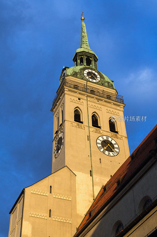上巴伐利亚:慕尼黑圣彼得教堂的塔