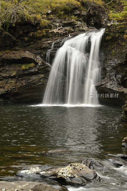 苏格兰特罗萨克斯国家公园的法洛克瀑布