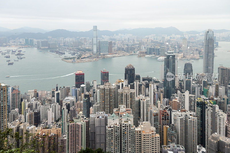 香港的城市景观和天际线