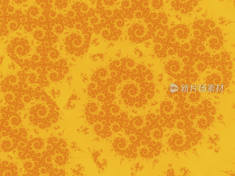 华丽的螺旋形分形图案橙色花体