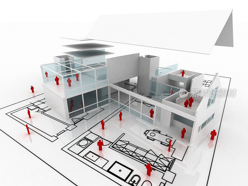 正在工作的建筑师:房屋建设(白色)