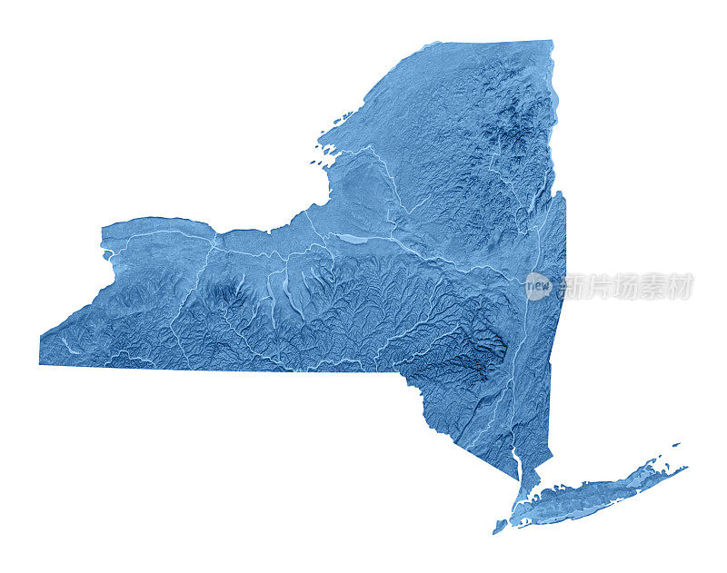 纽约州地形图孤立