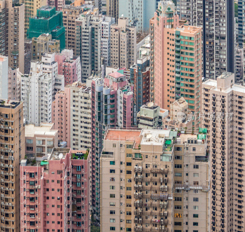 鸟瞰图的香港城市景观