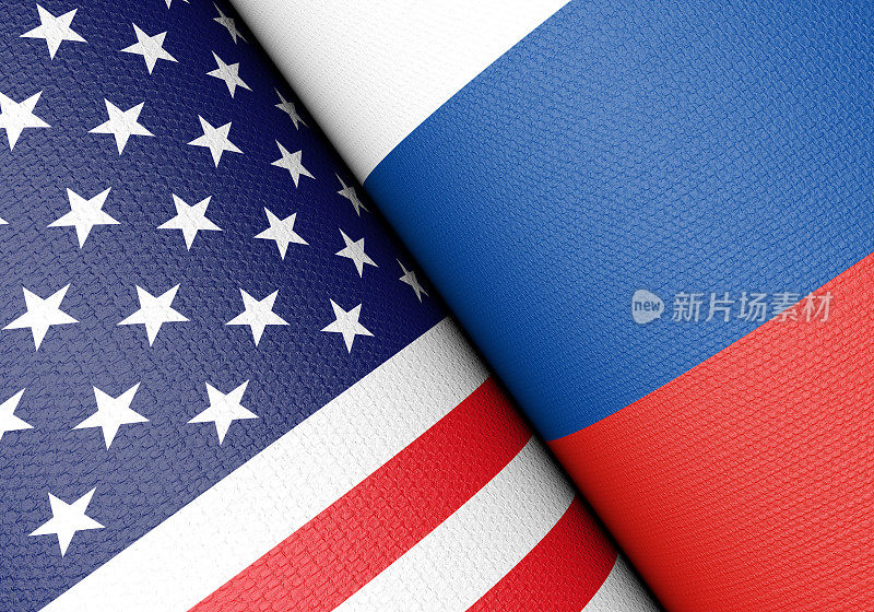 美国和俄罗斯国旗组合
