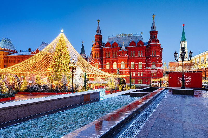 俄罗斯莫斯科克里姆林宫的圣诞节