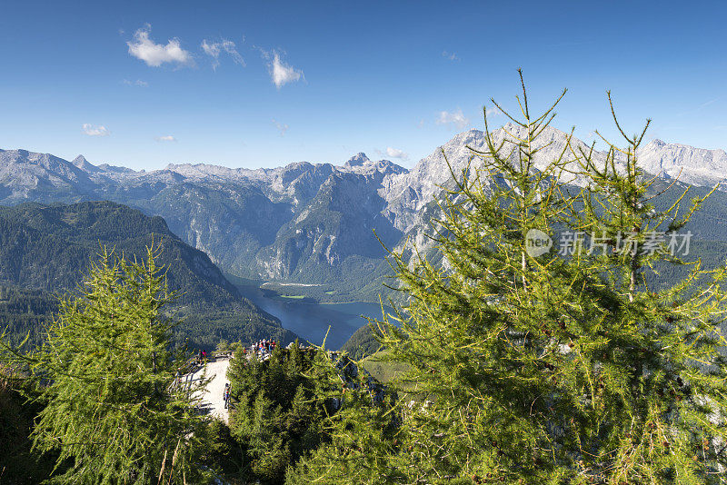 Königssee和巴伐利亚阿尔卑斯山的瓦茨曼