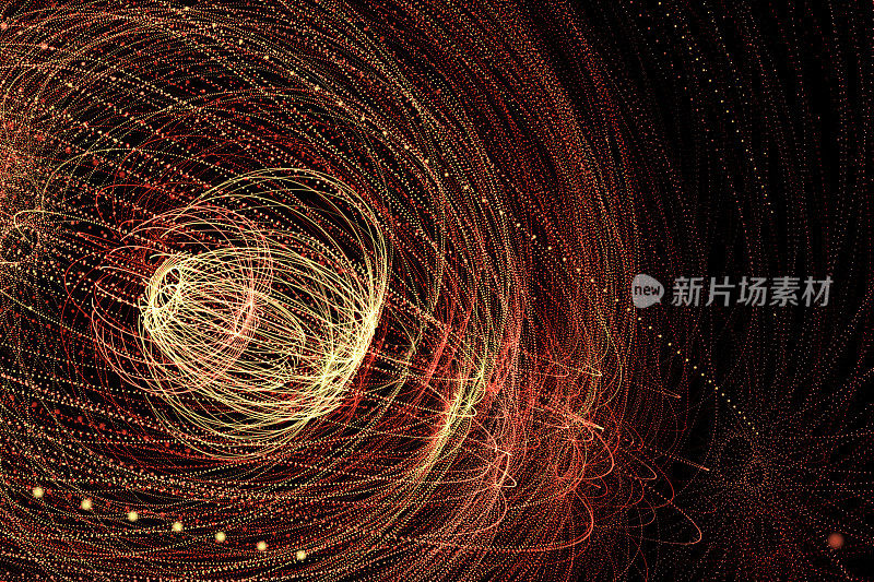 技术、科学、数学和全球通信主题的详细概念渲染。也适用于虚拟现实，人工智能等。库存图片背景。