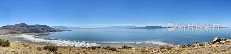 美国犹他州大盐湖上的羚羊岛全景