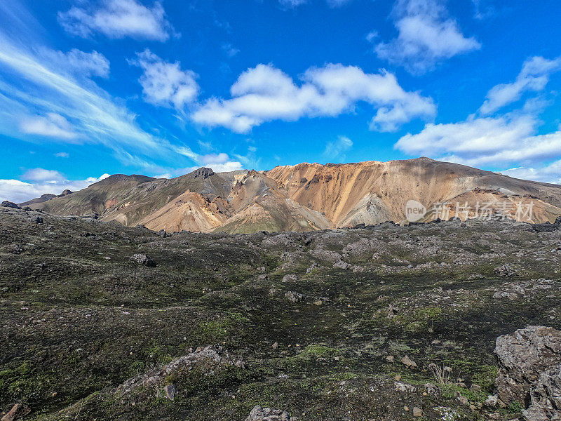 Landmannalaugar山脉，在著名的Laugavegur徒步旅行路线。