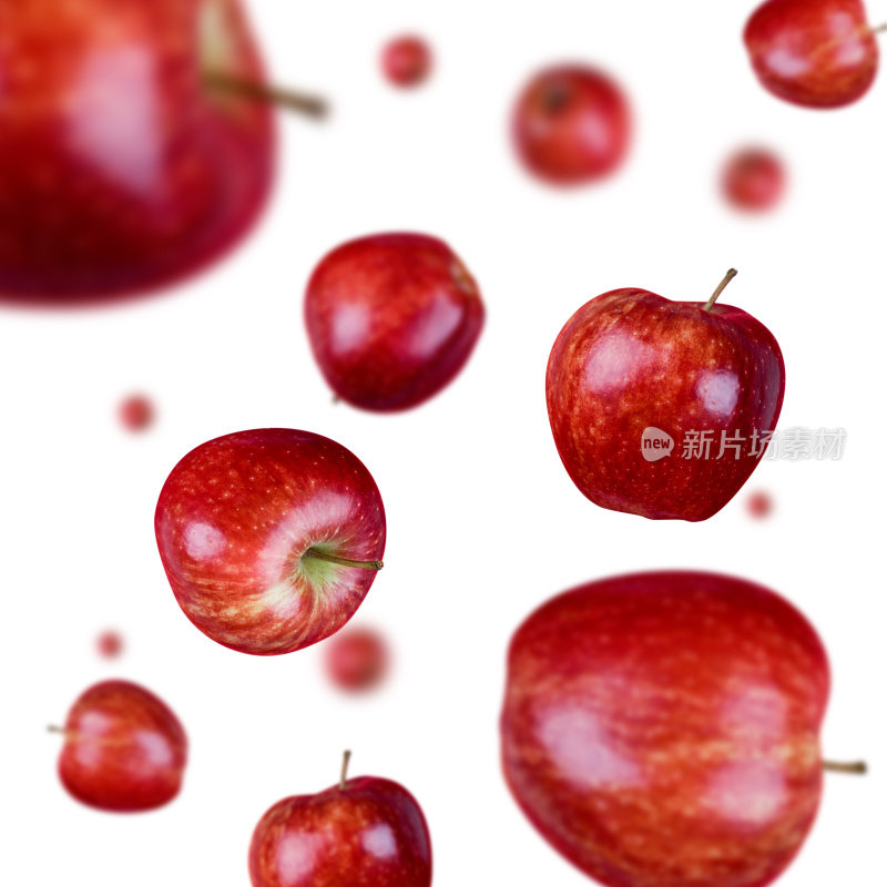 下着红苹果的图像