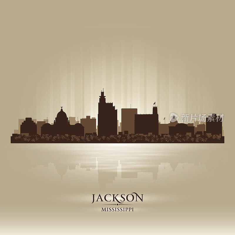 杰克逊密西西比城市的轮廓线