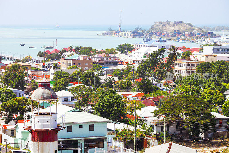 加勒比地区的城镇。圣约翰、安提瓜和巴布达。