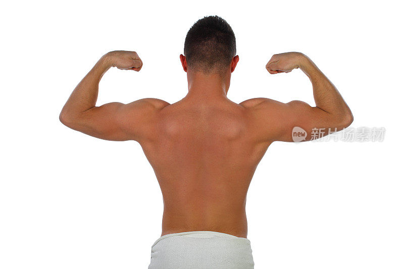 健美运动员展示肌肉