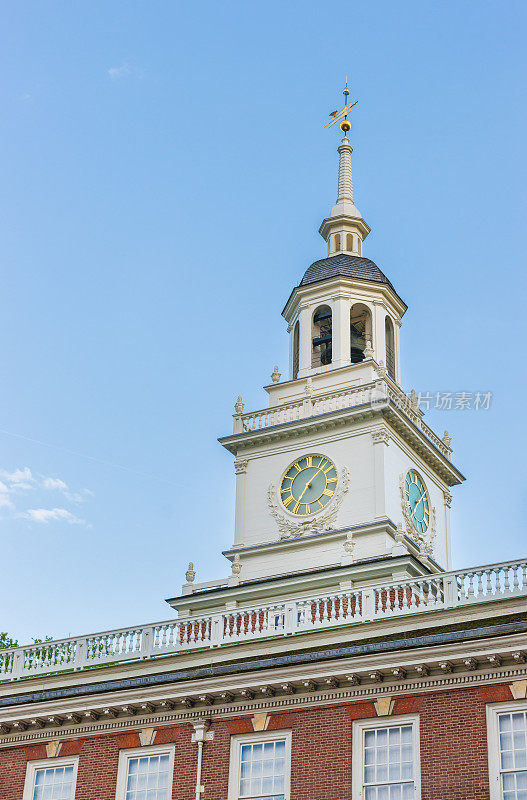 美国宾夕法尼亚州费城的独立大厅钟楼
