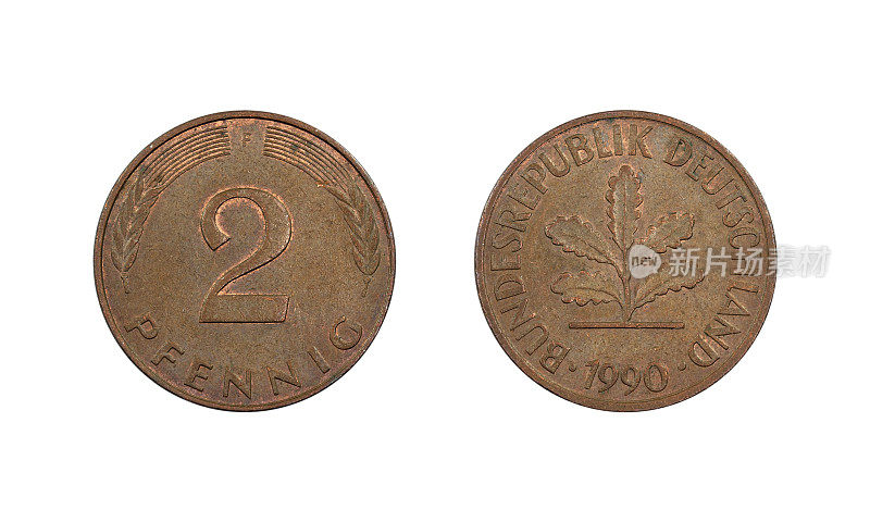 Two-Pfennig-Coin,德国,1990年