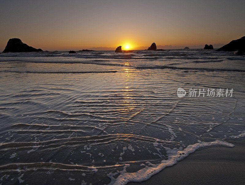 沿海地平线的太阳