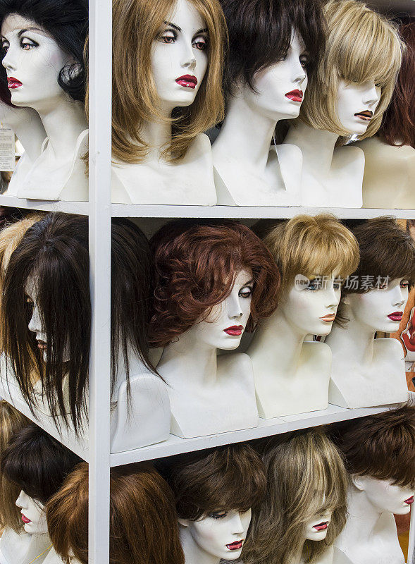 零售女性假发模特头展示