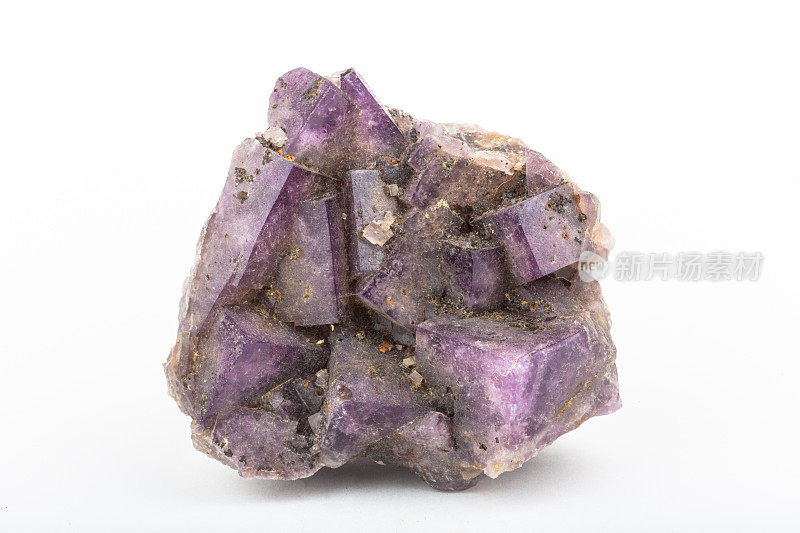 紫色立方萤石结晶岩样品