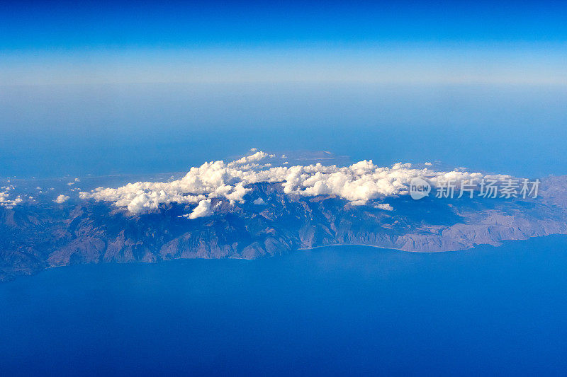 从飞机上的Elafonisi岛