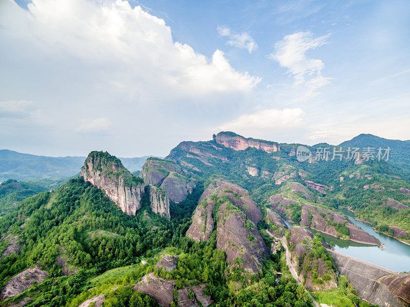 丹霞地貌，航拍场景