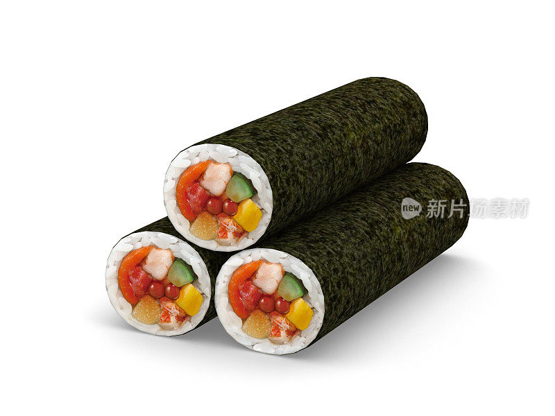 日本寿司卷的Setsubun事件，3D插图