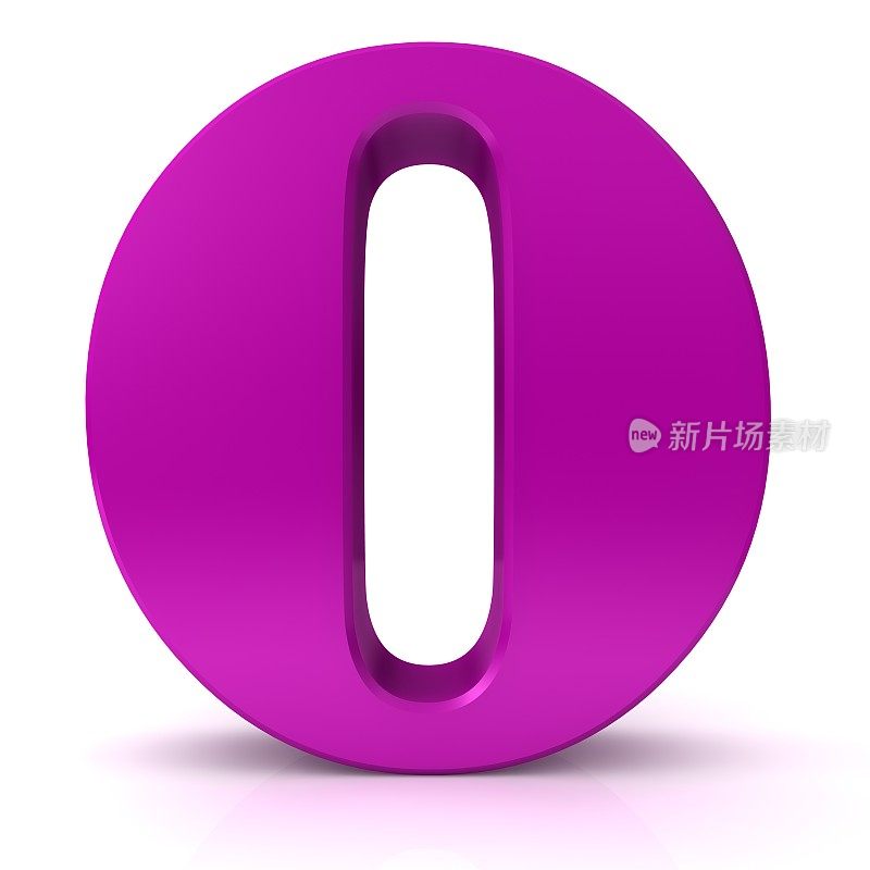 3d字母O粉色大写符号孤立在白色背景