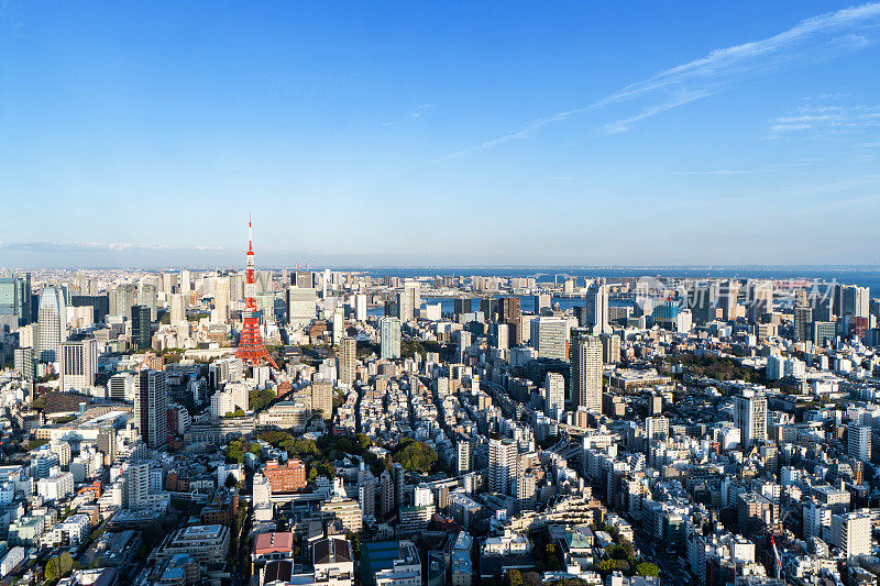 东京城市天际线，日本