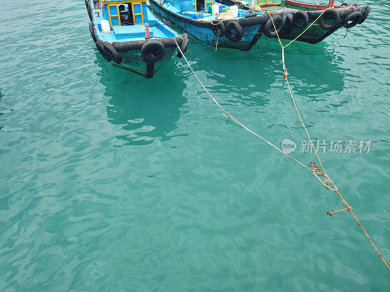 越南昆岛的渔船和风景秀丽的村庄(Côn岛)