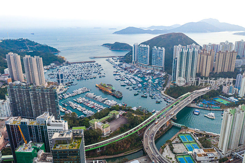 香港香港仔香港仔湾的无人机照片