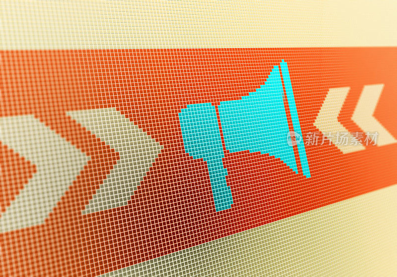 像素化背景上的扩音器符号