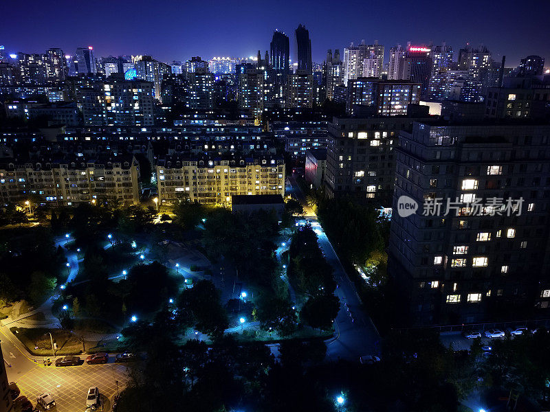 北京居民区夜间景观