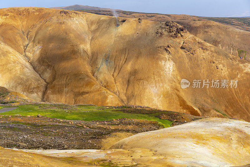 冰岛Kerlingarfjoll山脉的Hveradalir地热区。