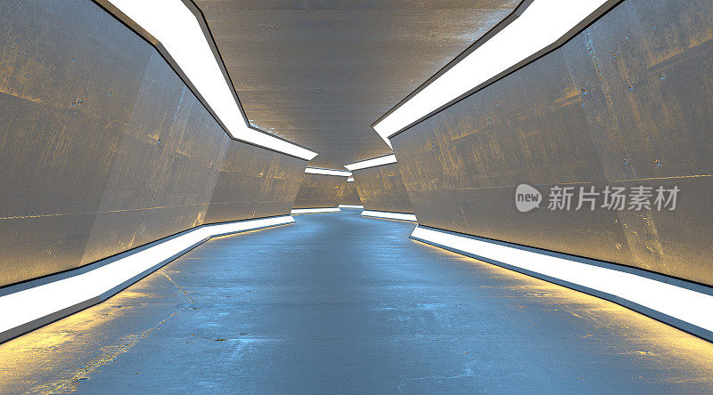 未来隧道与霓虹灯