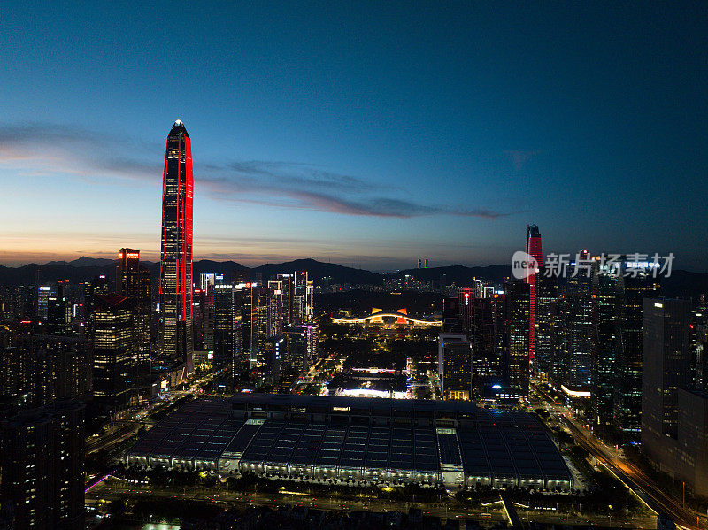 中国深圳市区夜景