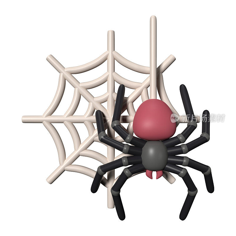 这是一个蜘蛛网3D渲染插图图标。在白色背景上隔离的高分辨率JPG文件。