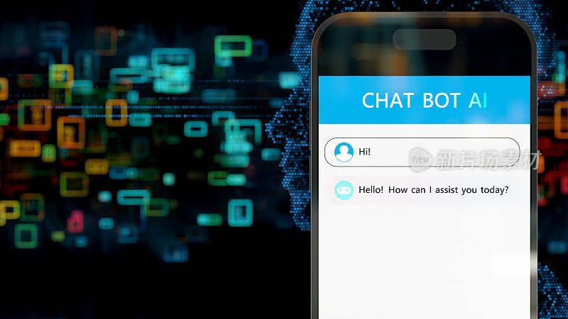 人工智能聊天机器人。人工智能数字概念。聊天机器人助手帮助编写程序代码
