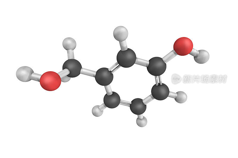苯乙醇的三维结构，又称苯乙醇，是一种微溶于水的无色液体。它广泛存在于自然界中，有一种令人愉快的花香