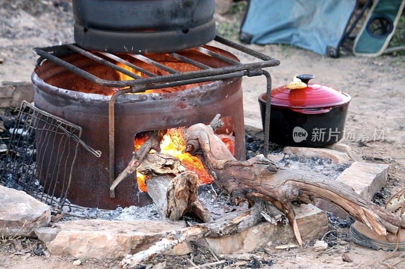 篝火做饭