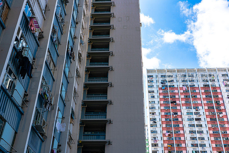 香港九龙高密度的公共住宅